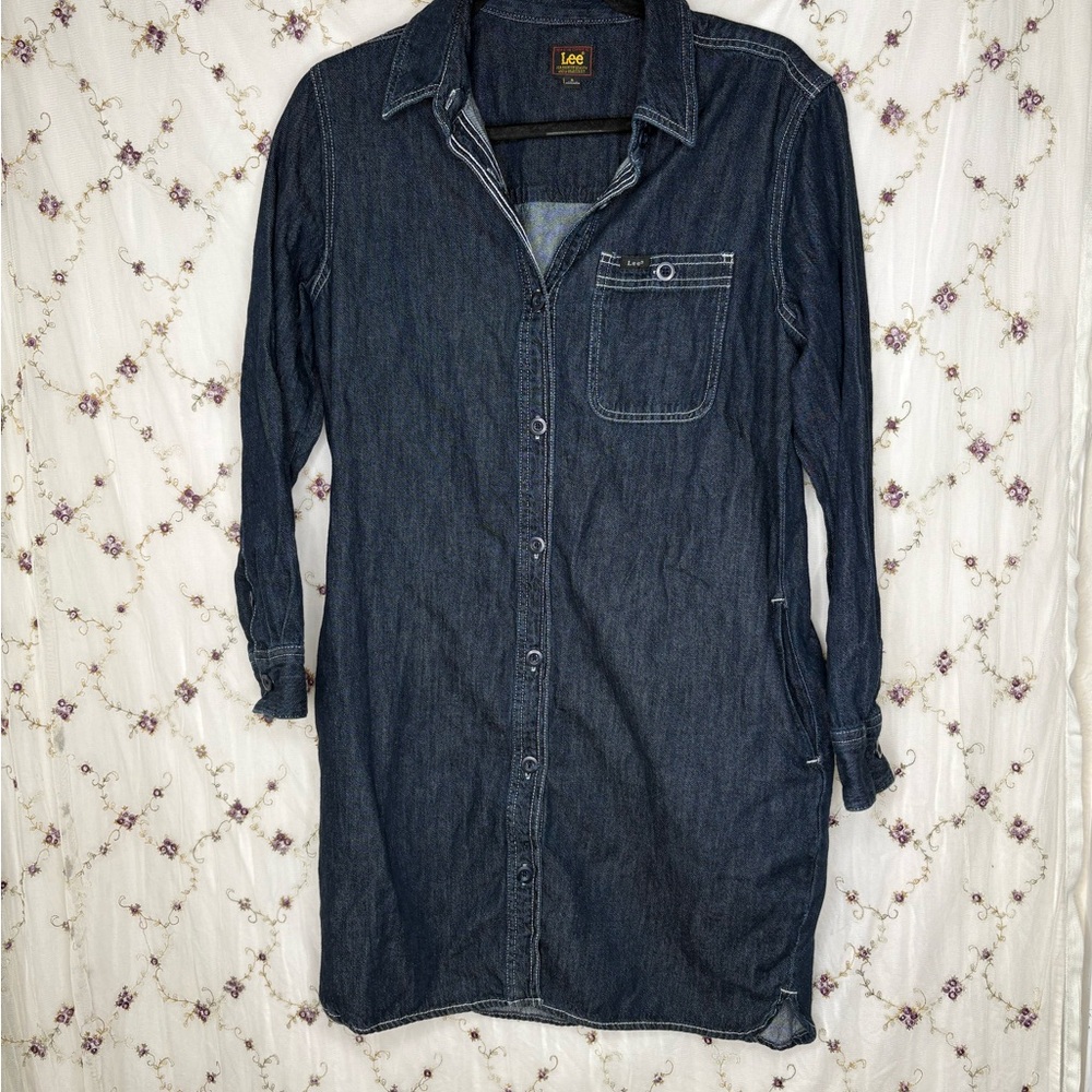Lee Indigo Denim Button-Front Shirt Dress